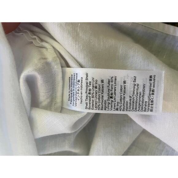 J.Crew White Linen Cotton Maxi Dress 3X Plus Size Crisscross Back - Picture 15 of 15